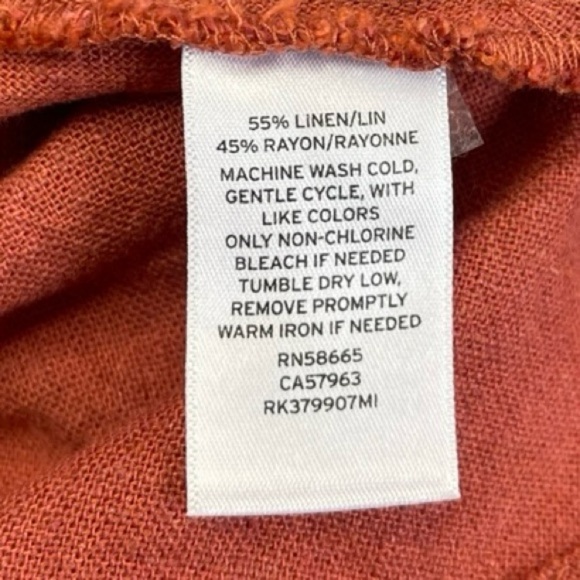 ABOUND Terracotta Ruffle Crop Top - Linen Blend, Boho Chic, Summer Festival - XS - Picture 9 of 12